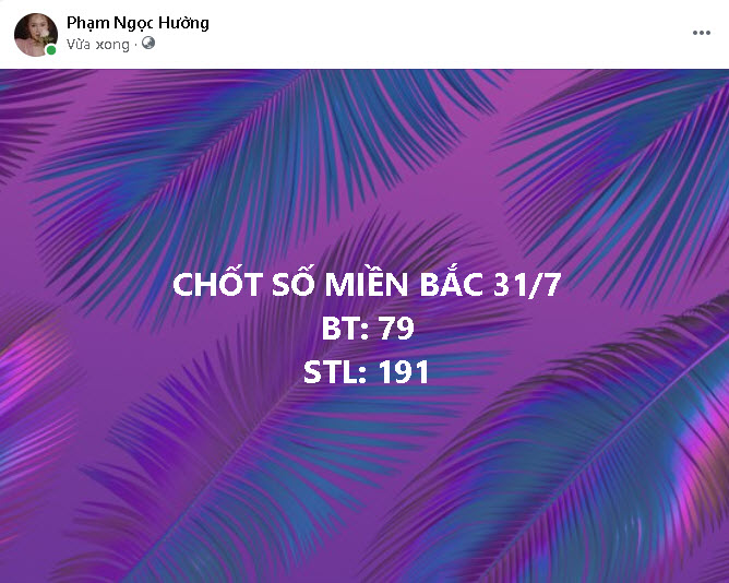 chốt số miền bắc 30/7